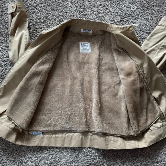 Men London Fog Beige Jacket With Removable Lining Size 46 Regular EUC - Picture 5 of 7